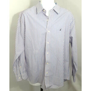 2 for $15 Nautica Classic Fit Dress Shirt Red White Blue Men's Size 17 32/33